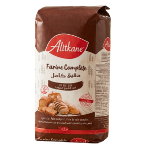 Alitkane Whole Wheat Flour (Farine Complète) – 1kg Authentic Moroccan Hard Wheat Flour